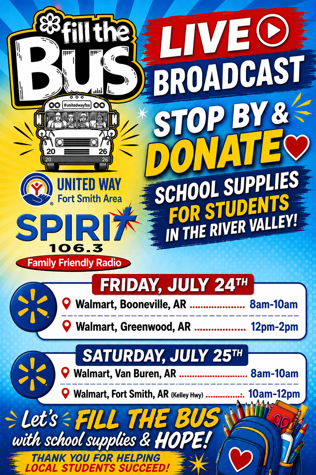 United Way Fill the Bus - Booneville, AR